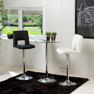 SYLVIA STOOL BLACK | CHROME