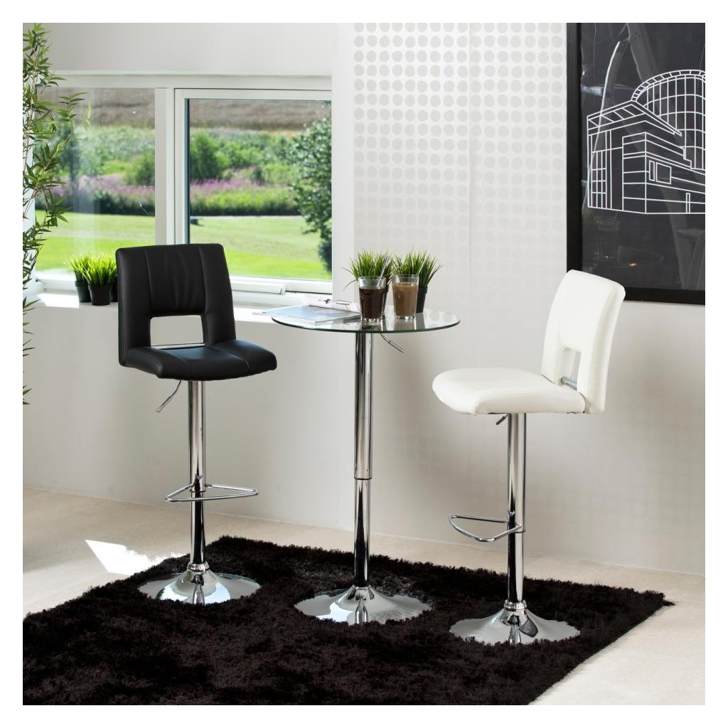 SYLVIA STOOL BLACK | CHROME