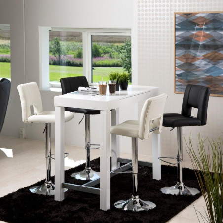 SYLVIA STOOL BLACK | CHROME