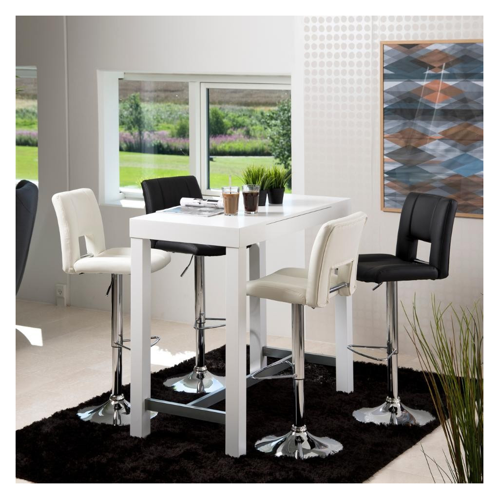 SYLVIA STOOL BLACK | CHROME