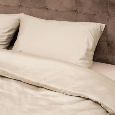 Premium satin bed linen | Greyish beige
