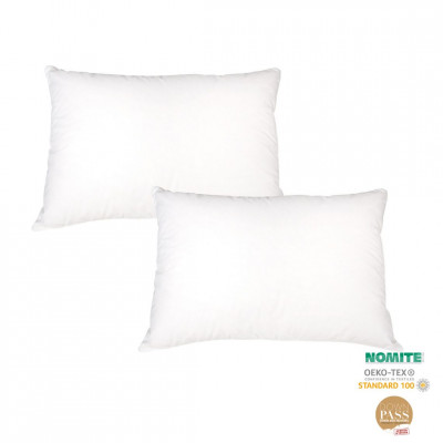 Down and feather pillow set | White