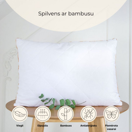 Pillow with bamboo