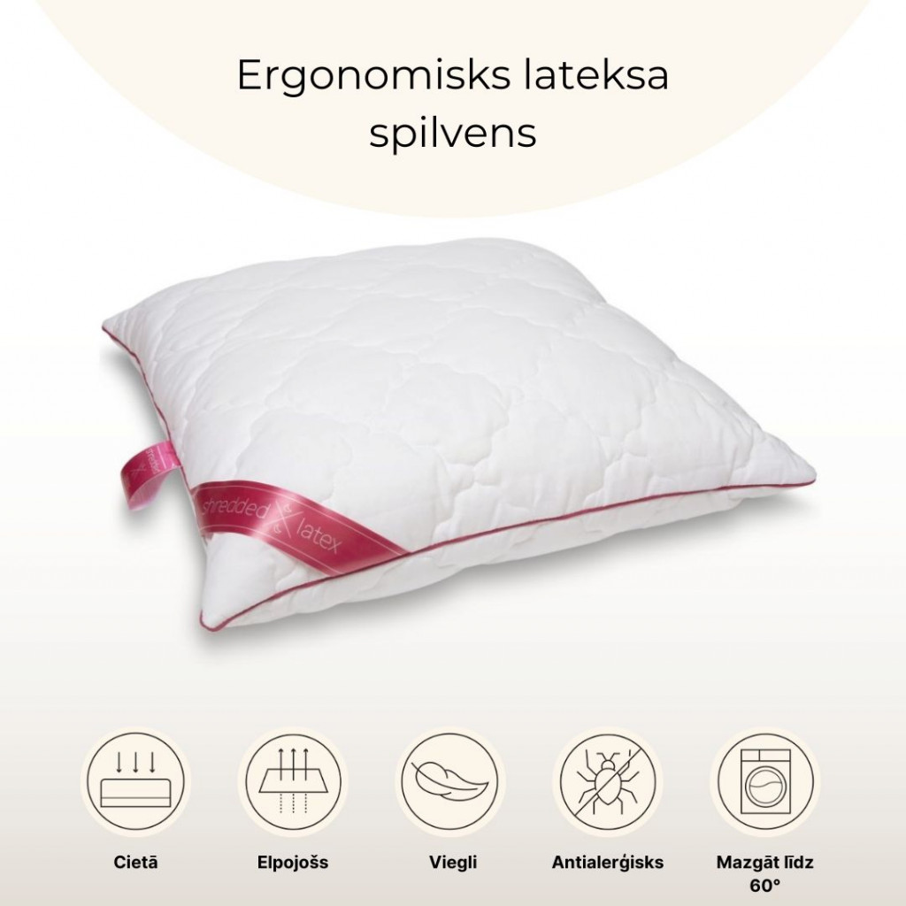 Ergonomisks lateksa spilvens