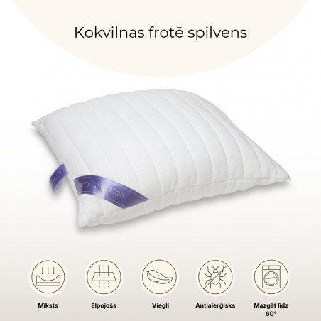 Kokvilnas frotē spilvens