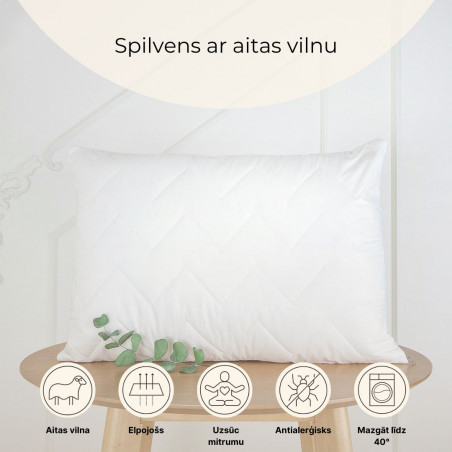 Pillow with sheep's wool