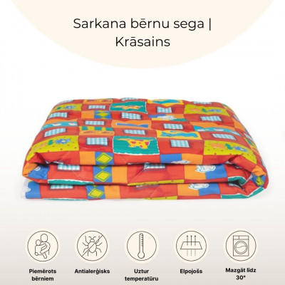 Sarkana bērnu sega | Krāsains