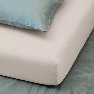 Premium satin sheet with elastic | Light beige