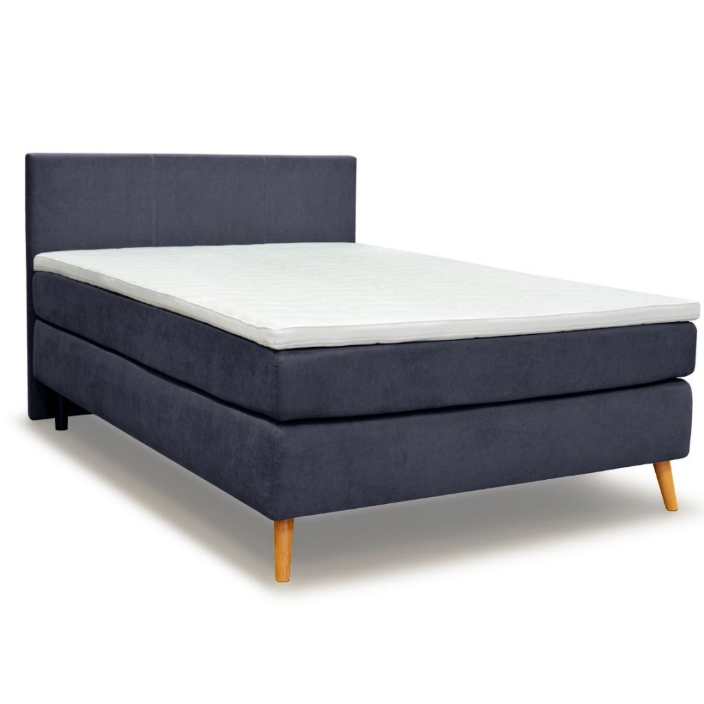 Bed with mattress Scandic | Blue-grey