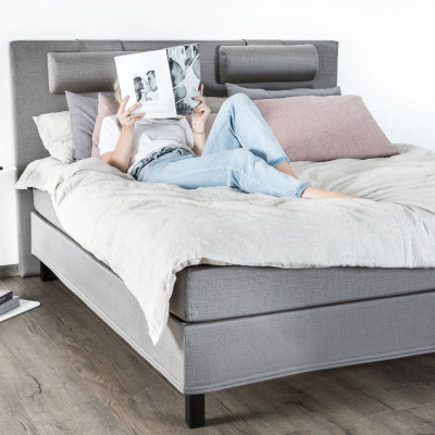 Knock down bed with mattress | Light grey