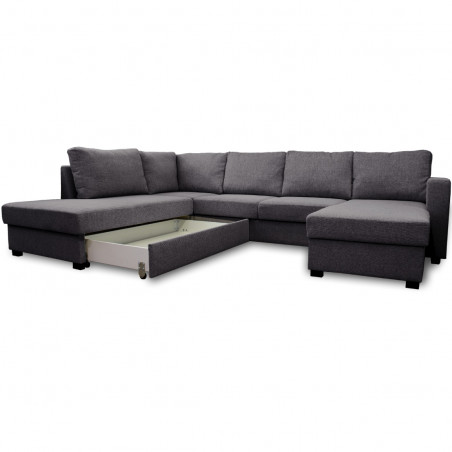 Sofa lova Paris U formos | Juoda Sofa lova Paris U formos | Juoda