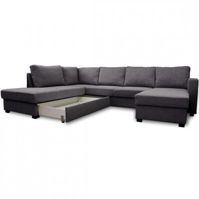 Sofa lova Paris U formos | Juoda