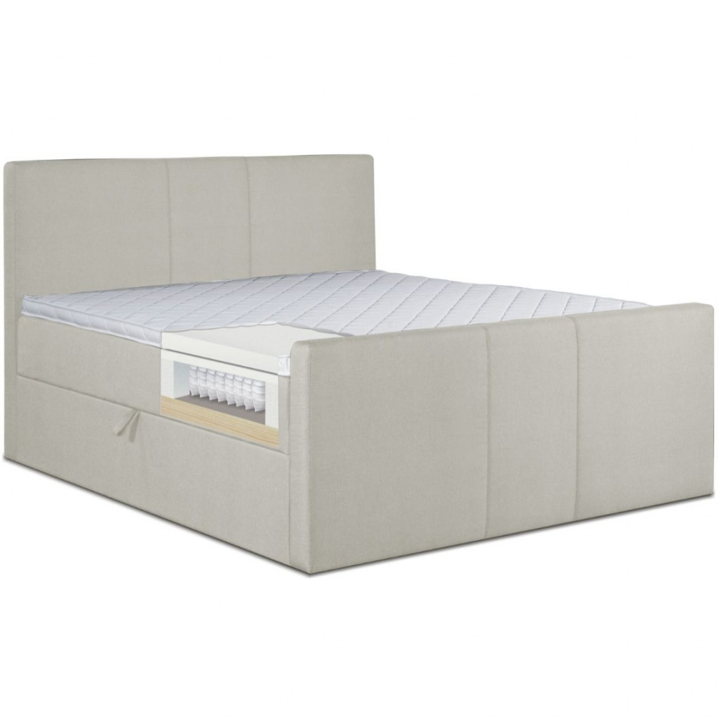 Bed with mattress Amberbox | Beige