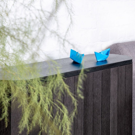 Revolve console table black