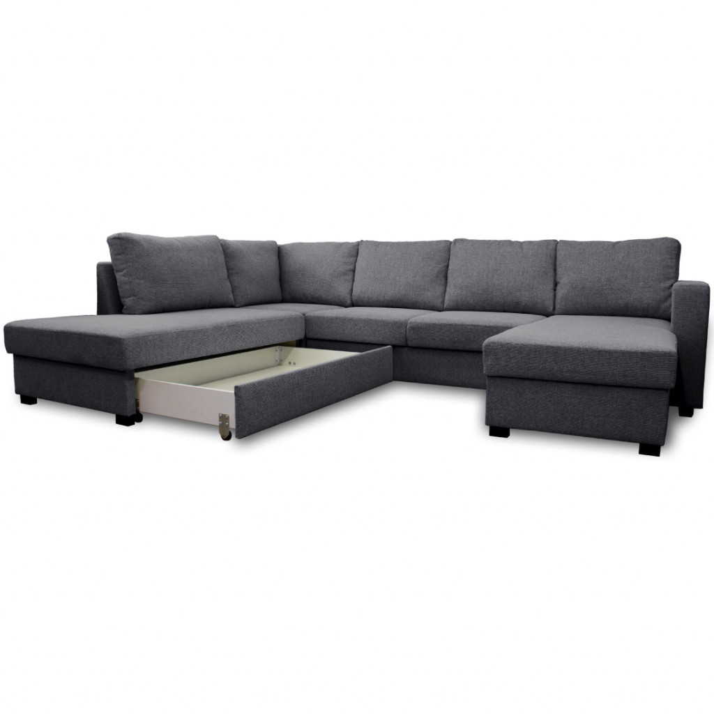 Sofa lova Paris U formos | Tamsiai pilka