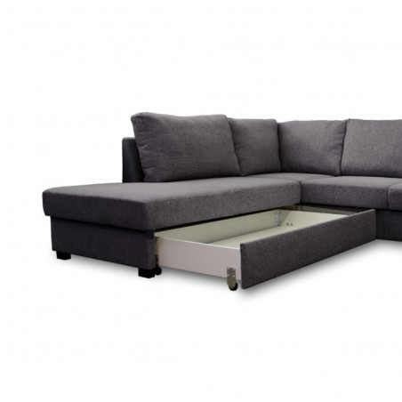 Sofa lova Paris U formos | Juoda Sofa lova Paris U formos | Juoda