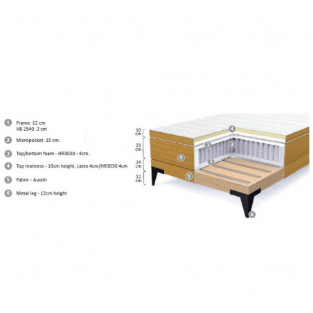 Bed with mattress Sunny | Yellow