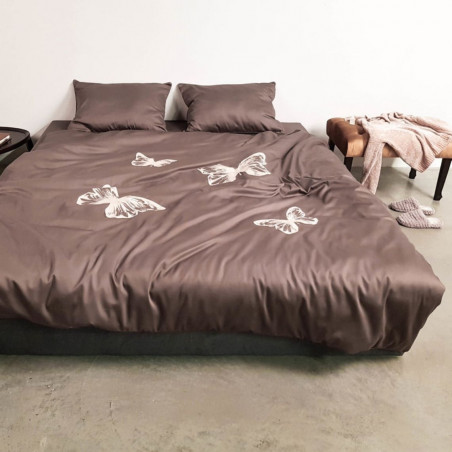 Bed linen covers set ENIGMA Mocca Butterflies