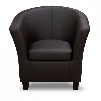 Polo leather armchair | Dark brown