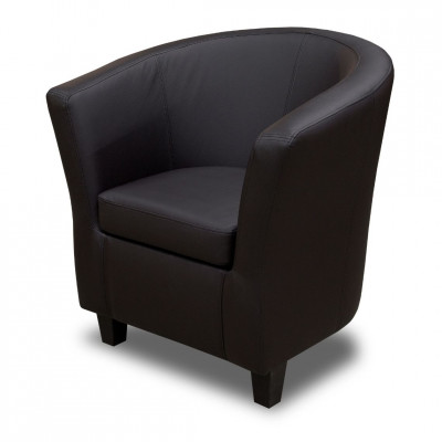 Polo leather armchair | Dark brown