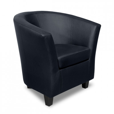Polo leather armchair | Black