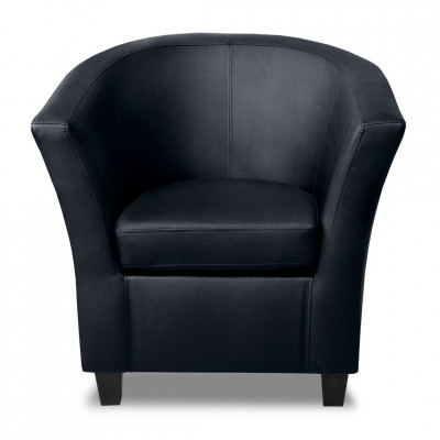 Polo leather armchair | Black