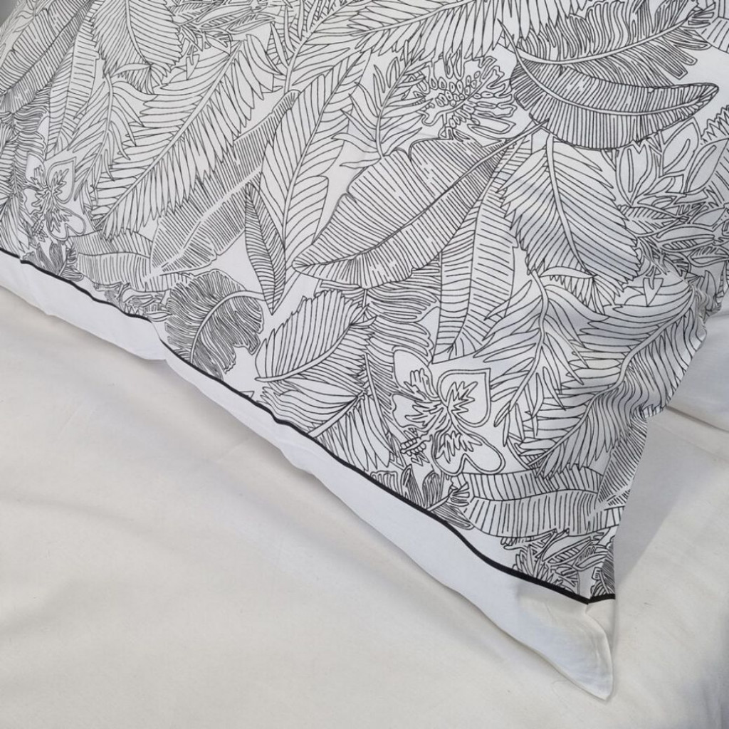 Bed linen covers set LEAF Black | Black Bed linen covers set LEAF Black | Black