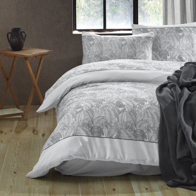 Gultas veļas pārvalku komplekts LEAF Black | Melnā | majas-tekstils | NMF Home