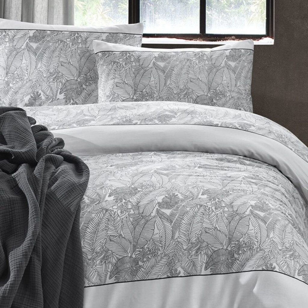 Bed linen covers set LEAF Black | Black Bed linen covers set LEAF Black | Black