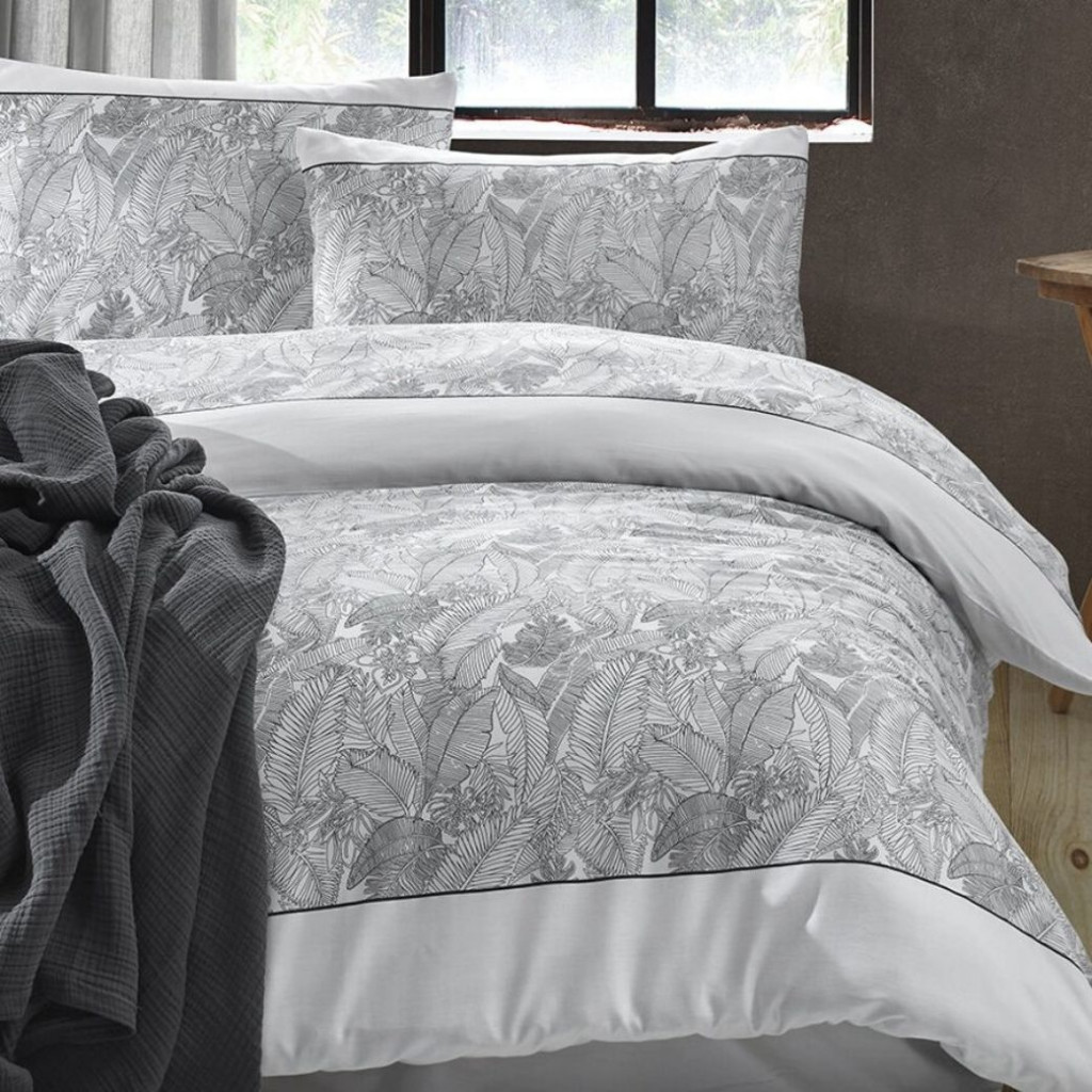 Bedspread MUSLIN Black | Antracite