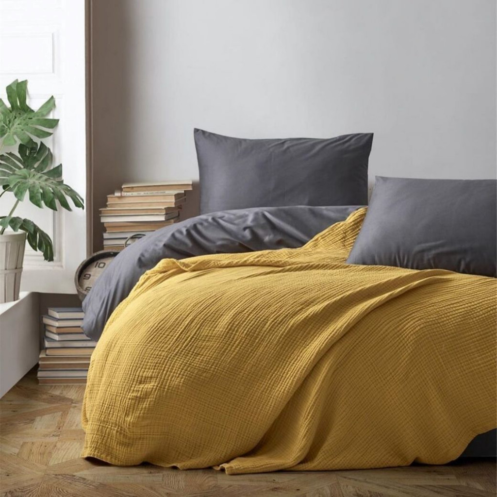 Покрывало MUSLIN Yellow | Желтый Покрывало MUSLIN Yellow | Желтый