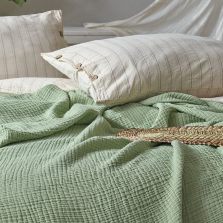 Bedspread MUSLIN Green | Green
