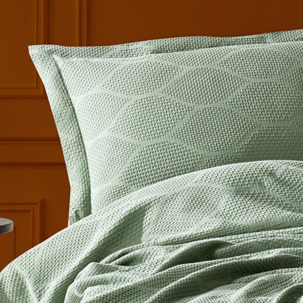 Bedspread with pillowcases VIRA Green | Green Bedspread with pillowcases VIRA Green | Green