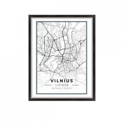 City map Vilnius | Home decor