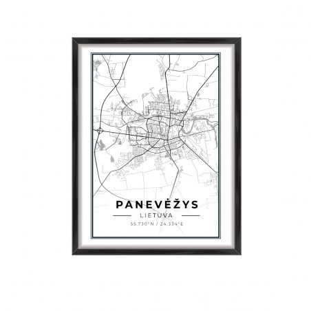 City map Panevėžys