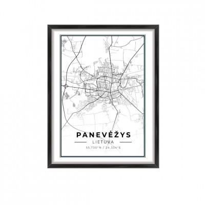 City map Panevėžys