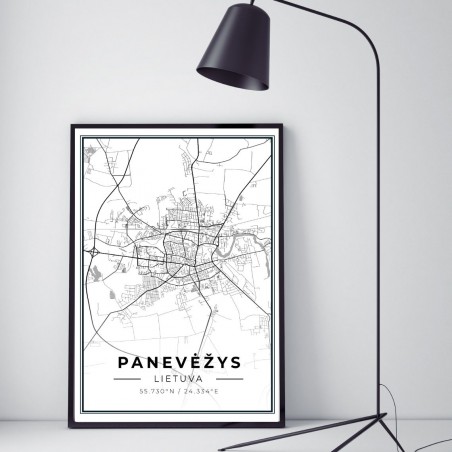 City map Panevėžys