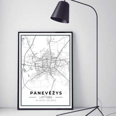 City map Panevėžys