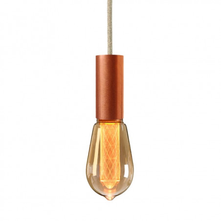 Pendant luminaire Tube Aqua | Natural Linen