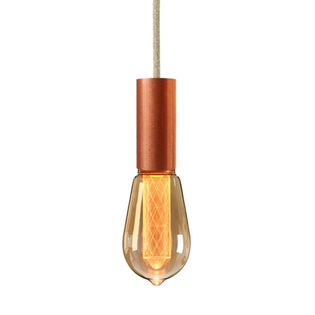 Pendant luminaire Tube Aqua | Natural Linen