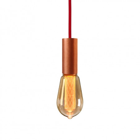 Pendant luminaire Tube Aqua | Rococco Red