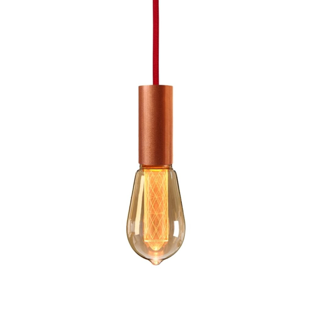 Pendant luminaire Tube Aqua | Rococco Red
