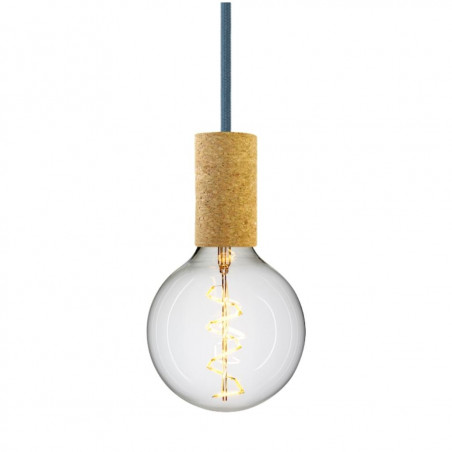 Pendant luminaire Cork Beige | Indian Teal