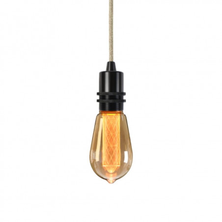 Pendant luminaire Bolt Black | Natural Linen
