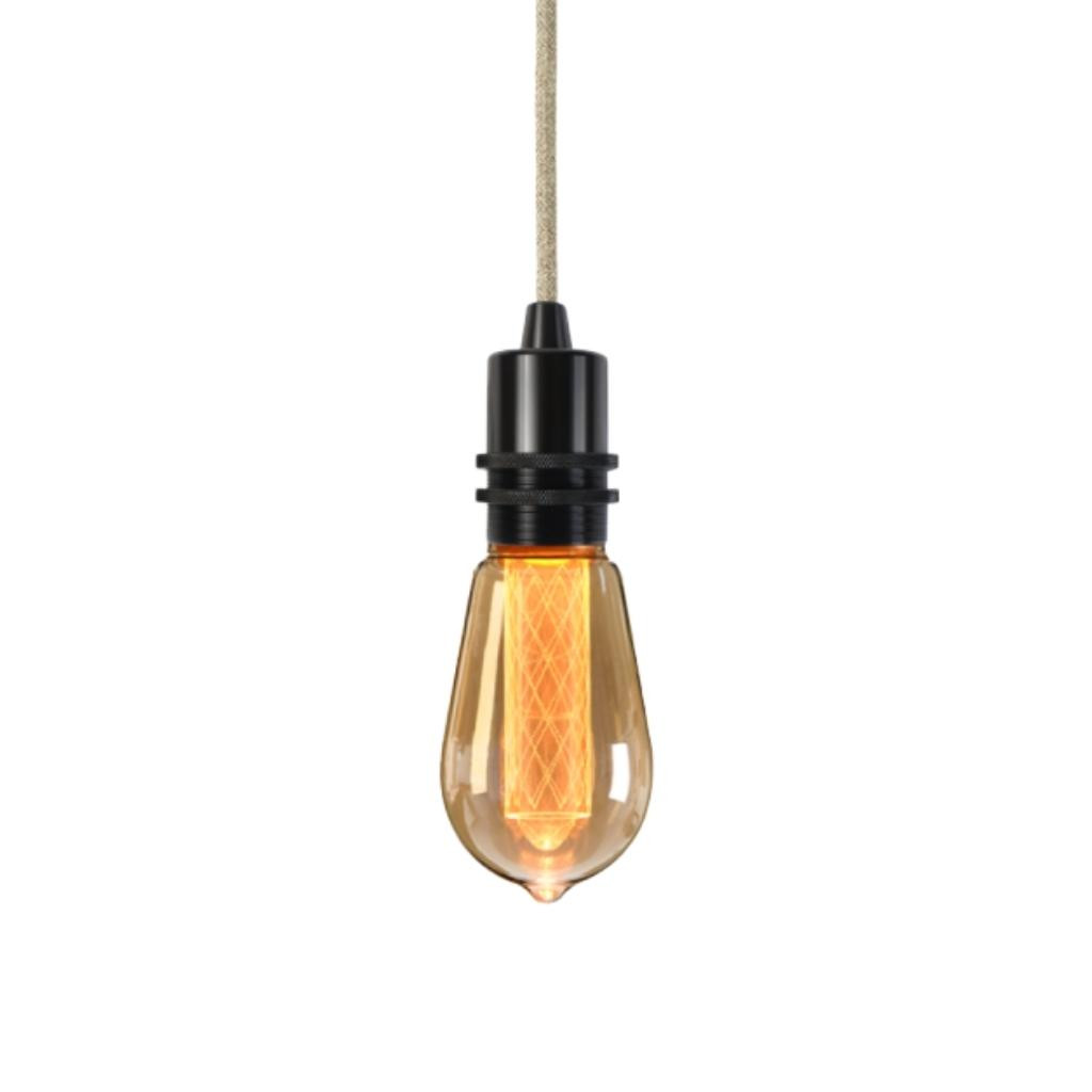 Pendant luminaire Bolt Black | Natural Linen