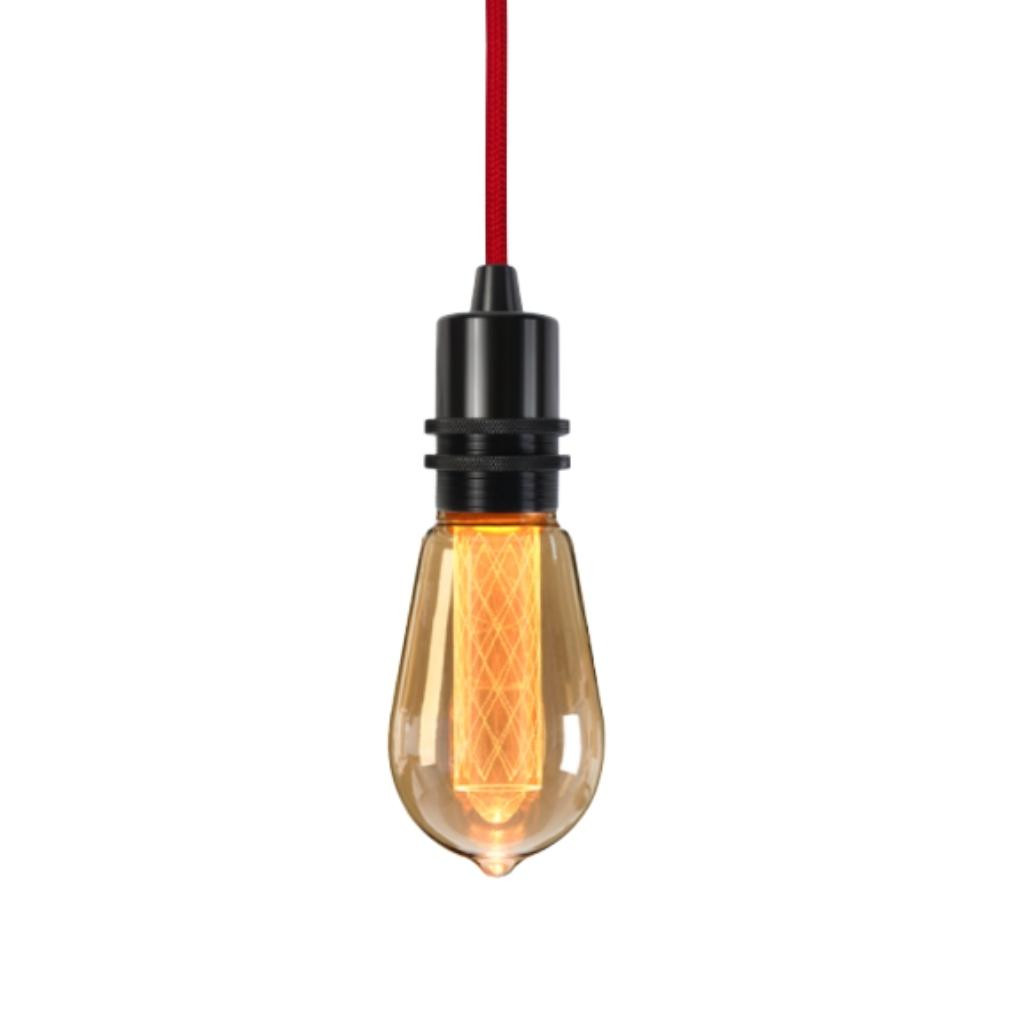 Pendant luminaire Bolt Black | Rococco Red